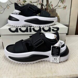 Adidas Mehana Black & White Mens Sandals Size 11 Comfort Stretch Straps